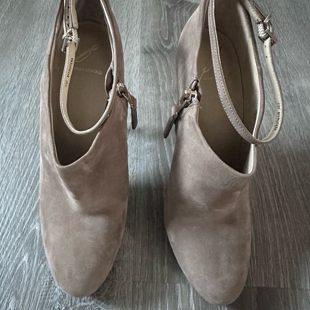 Brian Atwood Tan Ankle Booties